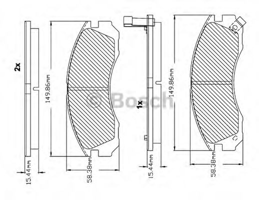 BOSCH - F 03B 150 017 - Комплект тормозных колодок, дисковый тормоз (Тормозная система)