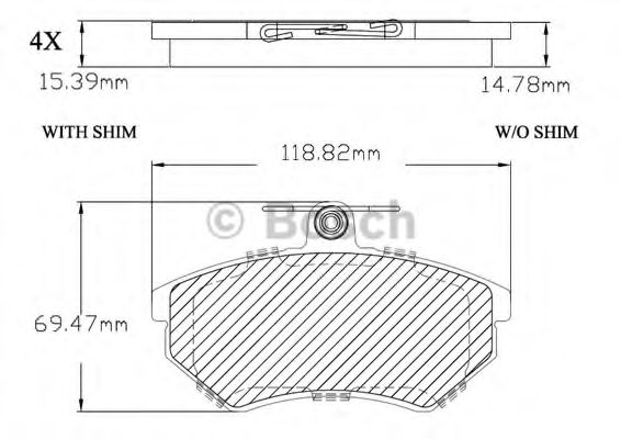 BOSCH - F 03B 150 268 - Комплект тормозных колодок, дисковый тормоз (Тормозная система)