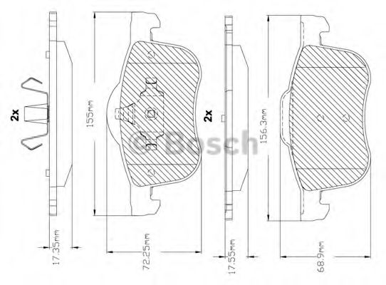 BOSCH - F 03B 150 290 - Комплект тормозных колодок, дисковый тормоз (Тормозная система)