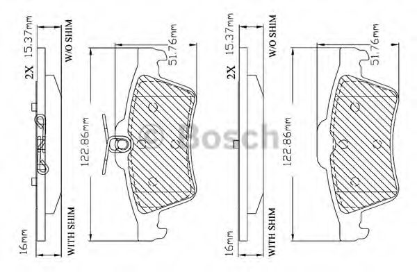 BOSCH - F 03B 150 360 - Комплект тормозных колодок, дисковый тормоз (Тормозная система)