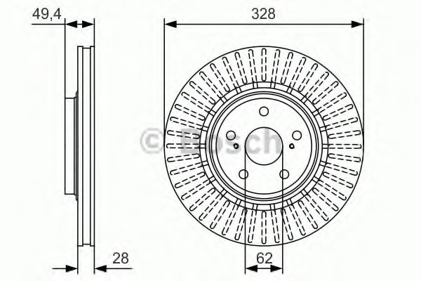 BOSCH - 0 986 479 T00 - Тормозной диск (Тормозная система)