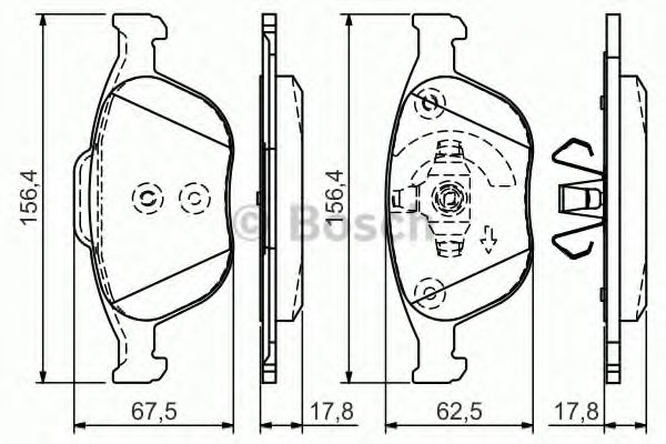 BOSCH - 0 986 495 066 - Комплект тормозных колодок, дисковый тормоз (Тормозная система)