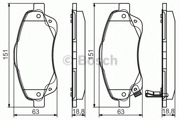 BOSCH - 0 986 495 083 - Комплект тормозных колодок, дисковый тормоз (Тормозная система)