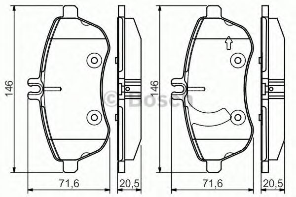 BOSCH - 0 986 495 104 - Комплект тормозных колодок, дисковый тормоз (Тормозная система)