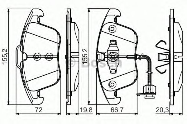 BOSCH - 0 986 495 129 - Комплект тормозных колодок, дисковый тормоз (Тормозная система)