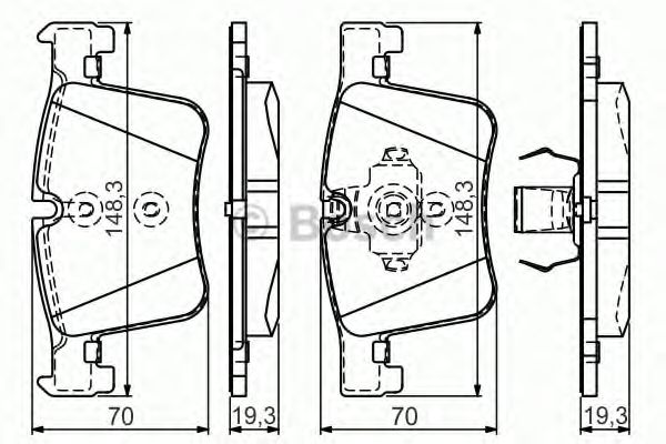 BOSCH - 0 986 TB3 149 - Комплект тормозных колодок, дисковый тормоз (Тормозная система)