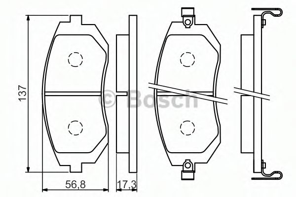 BOSCH - 0 986 494 558 - Комплект тормозных колодок, дисковый тормоз (Тормозная система)