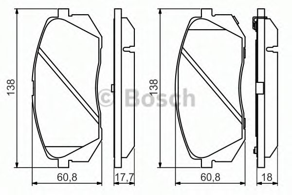 BOSCH - 0 986 494 559 - Комплект тормозных колодок, дисковый тормоз (Тормозная система)