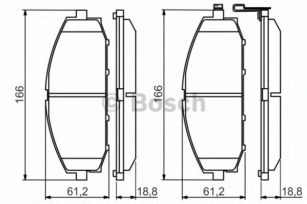 BOSCH - 0 986 494 560 - Комплект тормозных колодок, дисковый тормоз (Тормозная система)