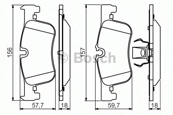 BOSCH - 0 986 494 561 - Комплект тормозных колодок, дисковый тормоз (Тормозная система)