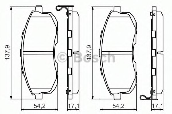 BOSCH - 0 986 494 572 - Комплект тормозных колодок, дисковый тормоз (Тормозная система)