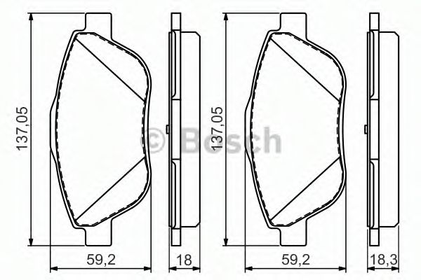 BOSCH - 0 986 494 564 - Комплект тормозных колодок, дисковый тормоз (Тормозная система)