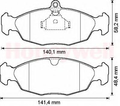 BENDIX - 571924B - Комплект тормозных колодок, дисковый тормоз