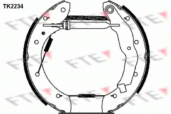 FTE - TK2234 - Комплект тормозных колодок (Тормозная система)