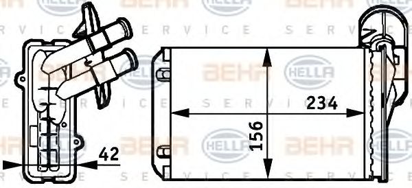 HELLA - 8FH 351 311-041 - Теплообменник, отопление салона (Отопление / вентиляция)