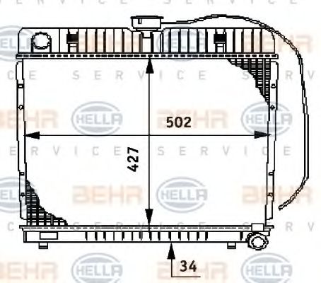 HELLA - 8MK 376 706-191 - Радиатор, охлаждение двигателя (Охлаждение)