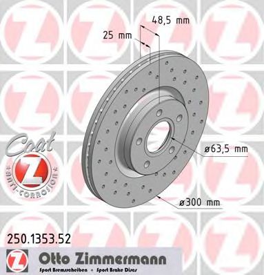 ZIMMERMANN - 250.1353.52 - Тормозной диск (Тормозная система)