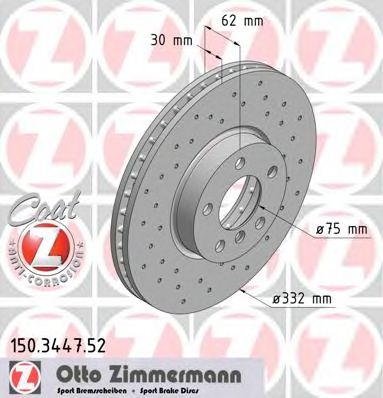 ZIMMERMANN - 150.3447.52 - Тормозной диск (Тормозная система)