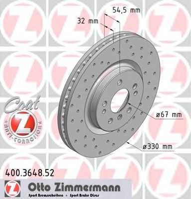 ZIMMERMANN - 400.3648.52 - Тормозной диск (Тормозная система)