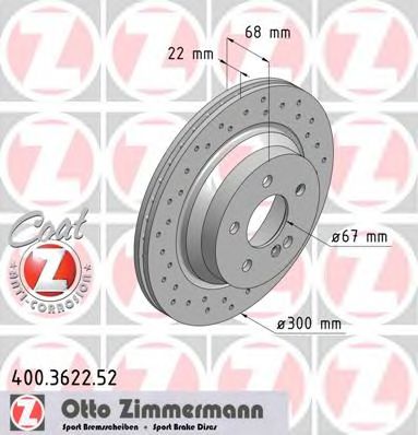 ZIMMERMANN - 400.3622.52 - Тормозной диск (Тормозная система)