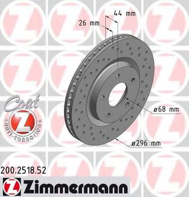 ZIMMERMANN - 200.2518.52 - Тормозной диск (Тормозная система)