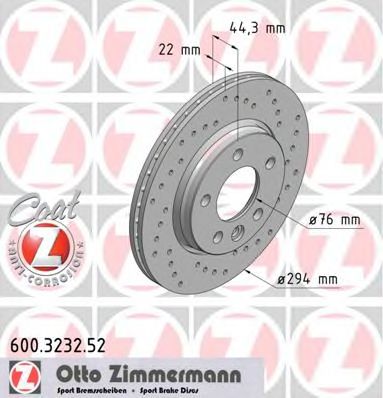 ZIMMERMANN - 600.3232.52 - Тормозной диск (Тормозная система)