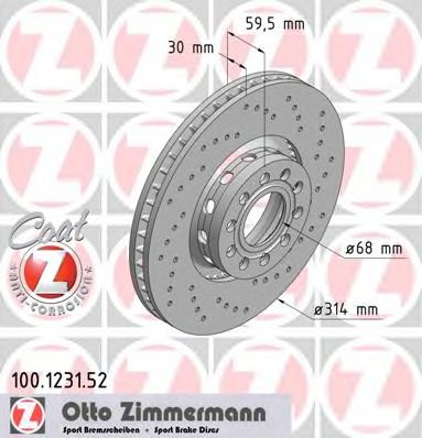 ZIMMERMANN - 100.1231.52 - Тормозной диск (Тормозная система)