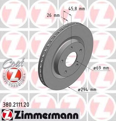 ZIMMERMANN - 380.2111.20 - Тормозной диск (Тормозная система)