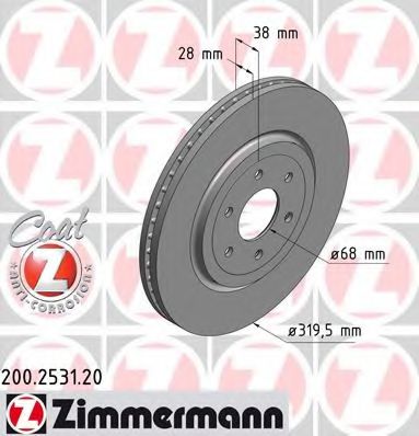 ZIMMERMANN - 200.2531.20 - Тормозной диск (Тормозная система)