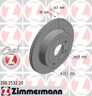 ZIMMERMANN - 200.2532.20 - Тормозной диск (Тормозная система)