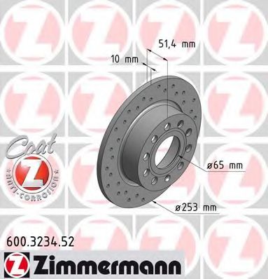 ZIMMERMANN - 600.3234.52 - Тормозной диск (Тормозная система)