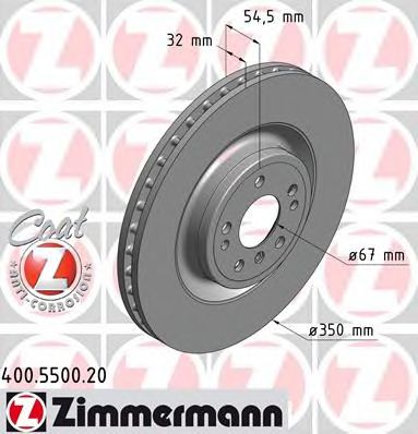 ZIMMERMANN - 400.5500.20 - Тормозной диск (Тормозная система)