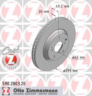 ZIMMERMANN - 590.2803.20 - Тормозной диск (Тормозная система)