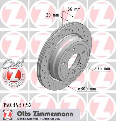 ZIMMERMANN - 150.3437.52 - Тормозной диск (Тормозная система)