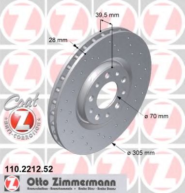 ZIMMERMANN - 110.2212.52 - Тормозной диск (Тормозная система)