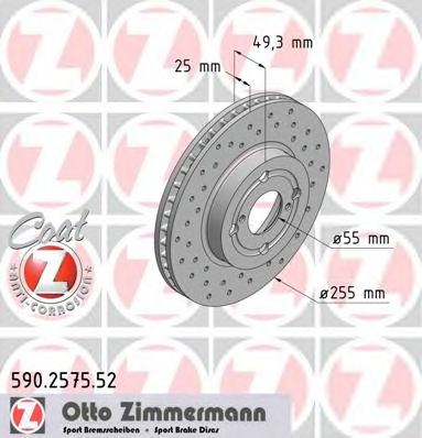 ZIMMERMANN - 590.2575.52 - Тормозной диск (Тормозная система)