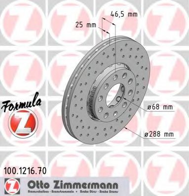 ZIMMERMANN - 100.1216.70 - Тормозной диск (Тормозная система)