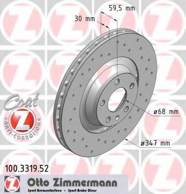 ZIMMERMANN - 100.3319.52 - Тормозной диск (Тормозная система)