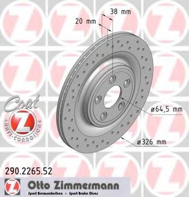 ZIMMERMANN - 290.2265.52 - Тормозной диск (Тормозная система)