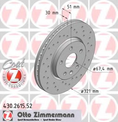 ZIMMERMANN - 430.2615.52 - Тормозной диск (Тормозная система)