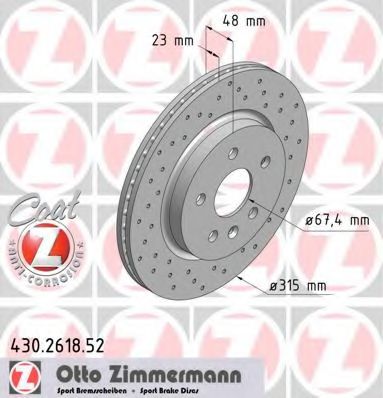 ZIMMERMANN - 430.2618.52 - Тормозной диск (Тормозная система)