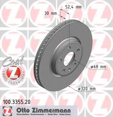 ZIMMERMANN - 100.3355.20 - Тормозной диск (Тормозная система)