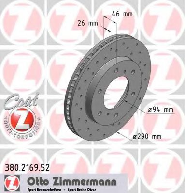 ZIMMERMANN - 380.2169.52 - Тормозной диск (Тормозная система)