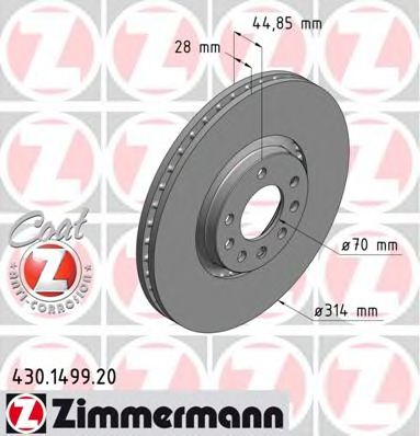 ZIMMERMANN - 430.1499.20 - Тормозной диск (Тормозная система)