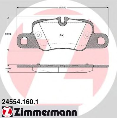 ZIMMERMANN - 24554.160.1 - Комплект тормозных колодок, дисковый тормоз (Тормозная система)