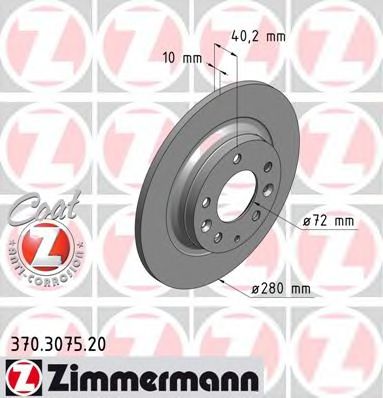 ZIMMERMANN - 370.3075.20 - Тормозной диск (Тормозная система)