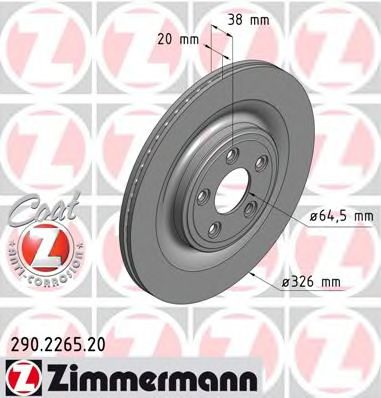 ZIMMERMANN - 290.2265.20 - Тормозной диск (Тормозная система)