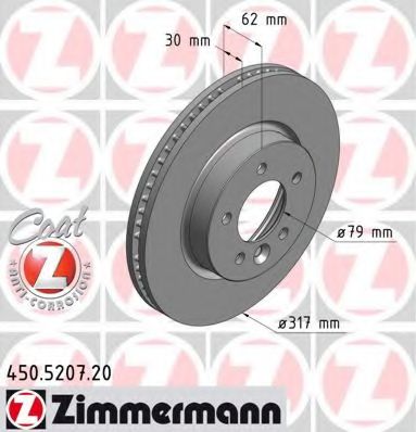 ZIMMERMANN - 450.5207.20 - Тормозной диск (Тормозная система)