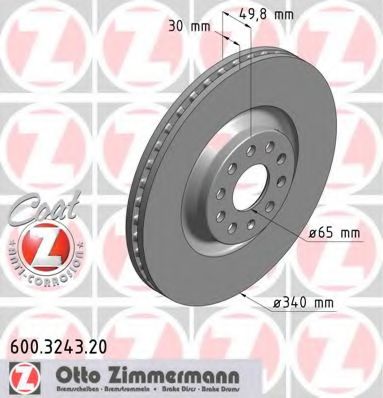 ZIMMERMANN - 600.3243.20 - Тормозной диск (Тормозная система)