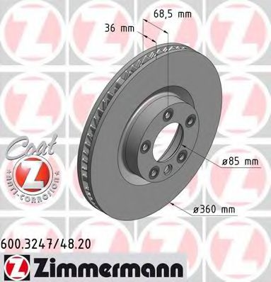 ZIMMERMANN - 600.3247.20 - Тормозной диск (Тормозная система)